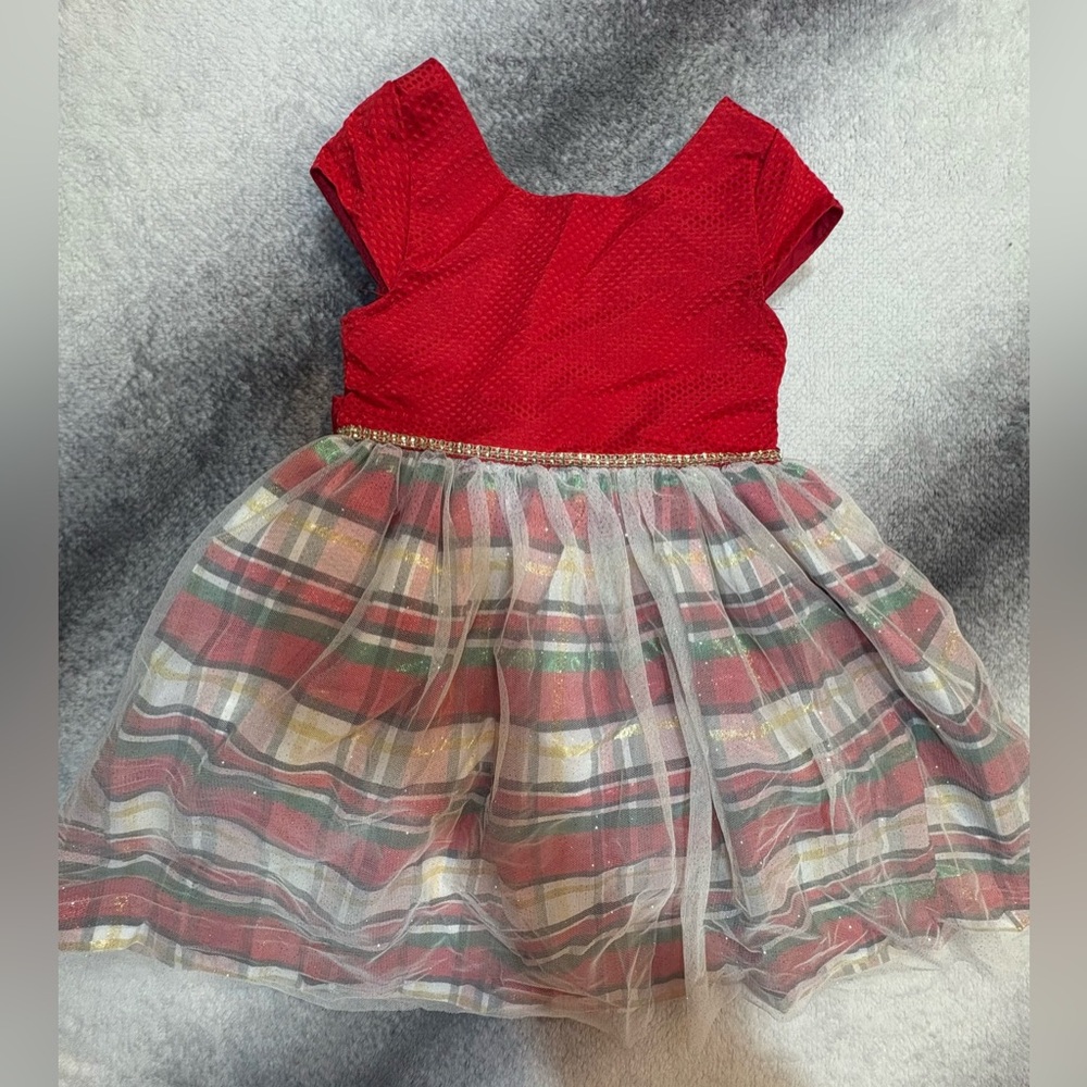 Nanette Kids Girls Toddler Red Metallic Rhinestone Christmas Holiday Dress‎ 5
